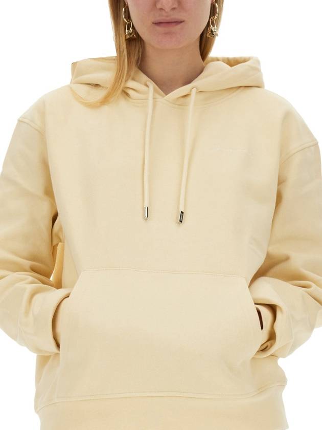 Le Brode Embroidered Logo Cotton Hoodie Ivory - JACQUEMUS - BALAAN 4