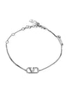 Valentino 5Y2J0N40 MET 172 J0N40 Garavani V logo bracelet - RED VALENTINO - BALAAN 2