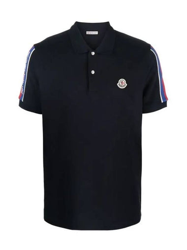 Men's Logo Patch Pique Polo Short Sleeve TShirt Navy 8A00020 899UR 77X - MONCLER - BALAAN 1