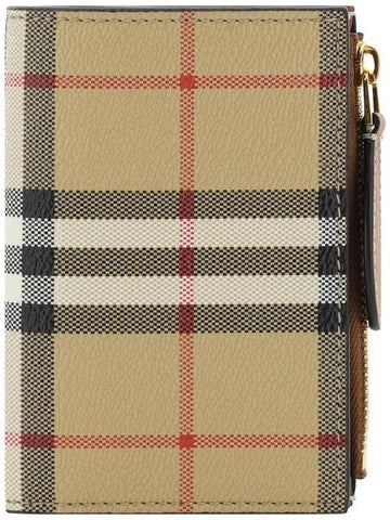 Vintage Check 2-Fold Half Wallet Beige - BURBERRY - BALAAN 1