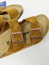 Arizona Suede Leather Flat Slippers Brown - BIRKENSTOCK - BALAAN 5