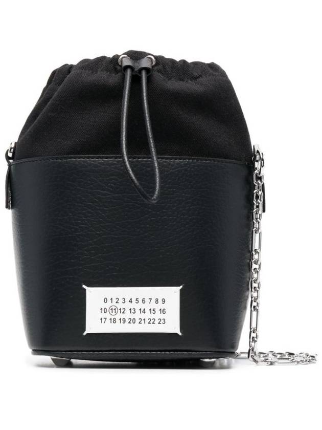 5AC Number Logo Texture Leather Bucket Bag Black - MAISON MARGIELA - BALAAN 2