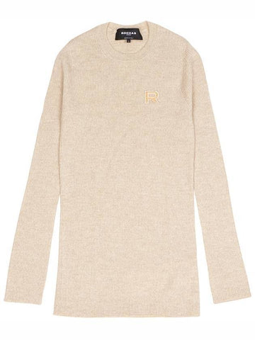 Logo Knit Top Beige - ROCHAS - BALAAN 1