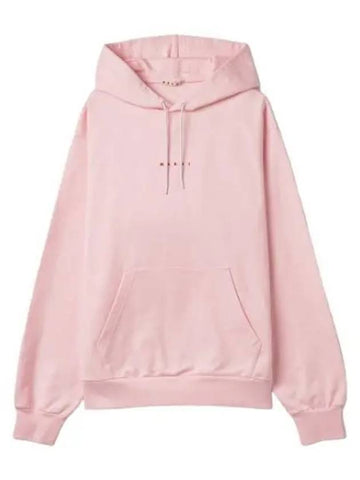 Logo Print Hooded Pink Sweatshirt - MARNI - BALAAN 1