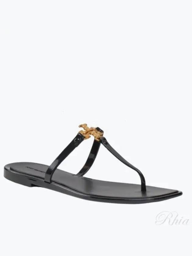 Roxanne Jelly Logo Flip Flops Black - TORY BURCH - BALAAN 2