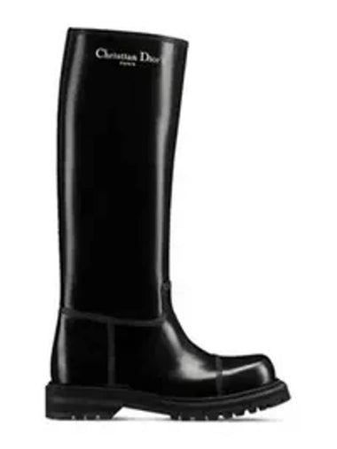 Leather Long Boots Black - DIOR - BALAAN 1