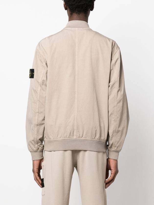 Men's Cupro Cotton Twill TC Bomber Jacket Beige - STONE ISLAND - BALAAN 5