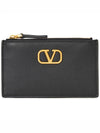 V Logo Card Wallet Black - VALENTINO - BALAAN 2