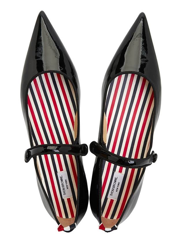 Soft Patent Leather Pointed Thom John Flat Black - THOM BROWNE - BALAAN 3