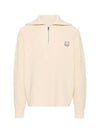 Bold Fox Head Patch Half Zip Knit Top Ivory - MAISON KITSUNE - BALAAN 2