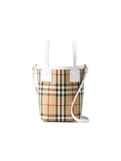 Burberry Mini London Tote Bag Archive Beige White - BURBERRY - BALAAN 2