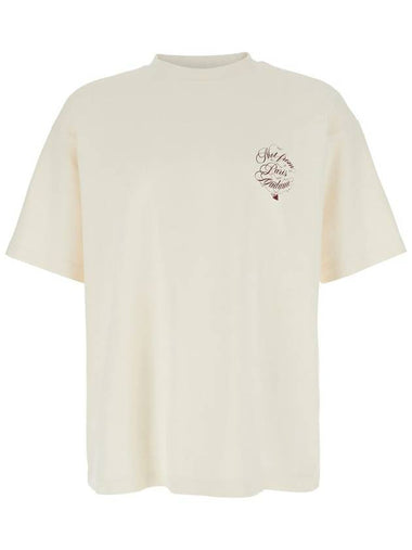 Beige T-Shirt With Logo On The Front And Maxi Logo On The Back In Cotton Man - DROLE DE MONSIEUR - BALAAN 1