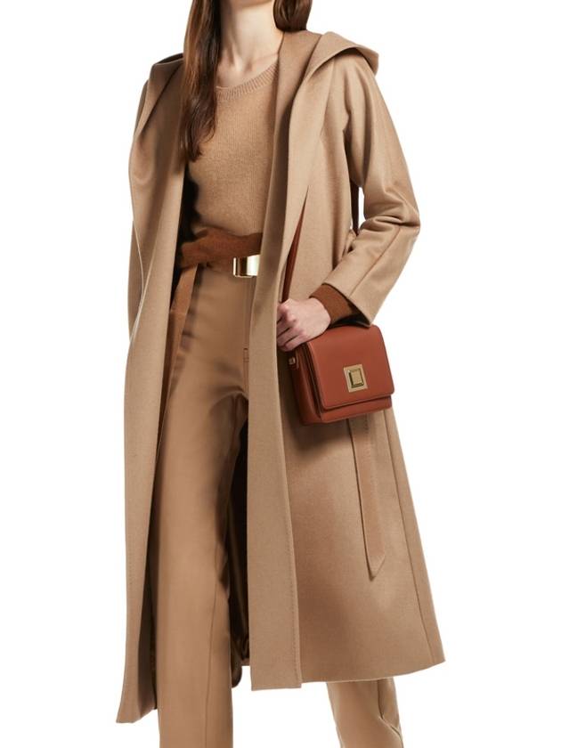 Women's Danton Hooded Cashmere Single Long Coat Camel - MAX MARA - BALAAN.