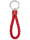 Intrecciato Leather Key Holder Red - BOTTEGA VENETA - BALAAN 3