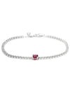 Red Sparkling Round Pave Tennis Bracelet Silver - PANDORA - BALAAN 1