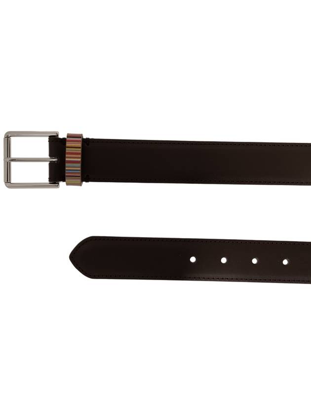 Signature Striped Leather Dark Brown - PAUL SMITH - BALAAN 5