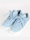 Triangular logo padded nappa sneakers sky blue 37 240 - PRADA - BALAAN 1