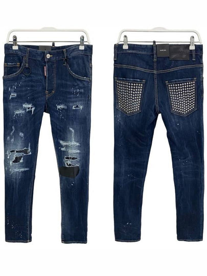 Pocket Stud Skater Straight Jeans Blue - DSQUARED2 - BALAAN 2