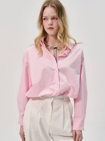 Logo Cotton Semi Ovefit Shirt_Pink - SORRY TOO MUCH LOVE - BALAAN 1