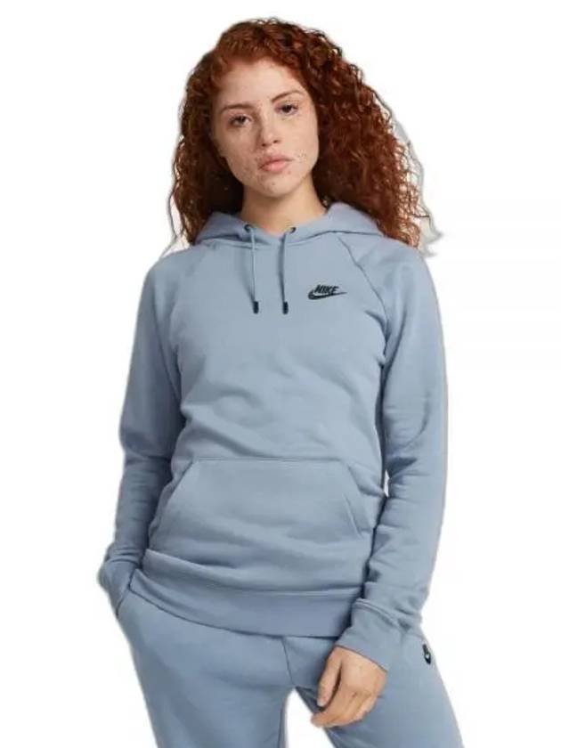 Women's Essential Fleece Hoodie Blue - NIKE - BALAAN 2