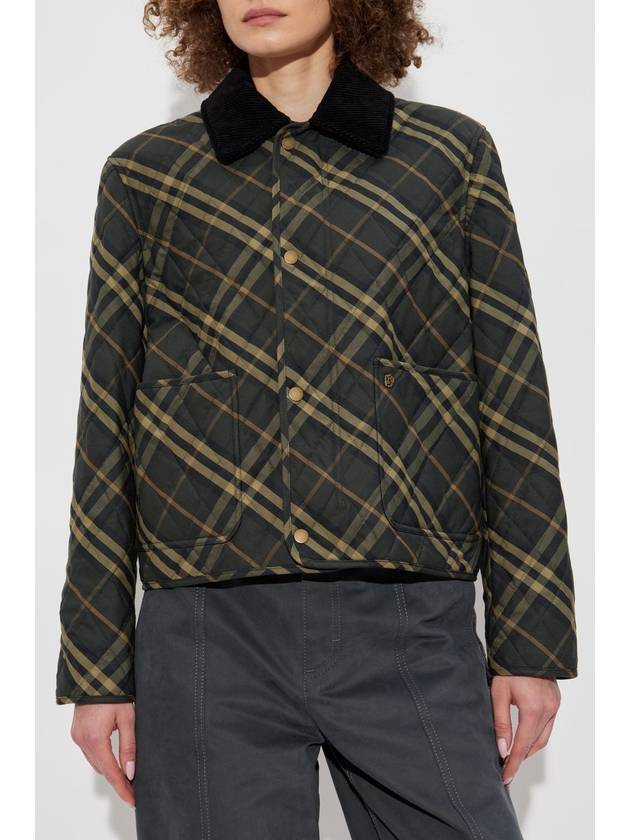 Barn Checked Quilted Cropped Jacket Shadow - BURBERRY - BALAAN 4