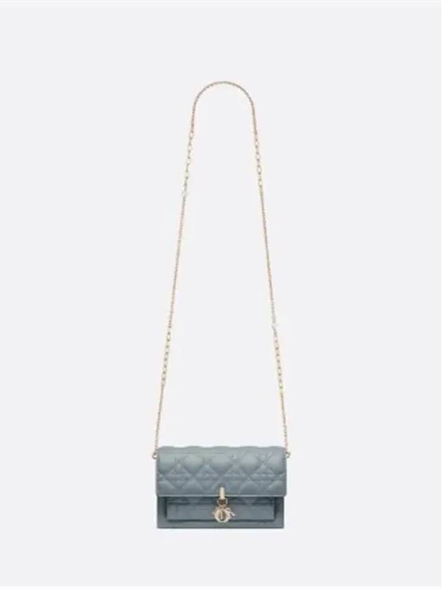 Lady Chain Canage Lambskin Pouch Bag Cloud Blue - DIOR - BALAAN 5