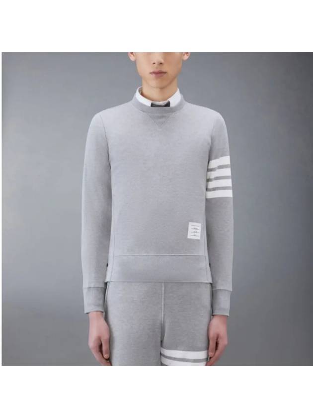 4 Bar Loopback Jersey Sweatshirt Light Grey - THOM BROWNE - BALAAN 2