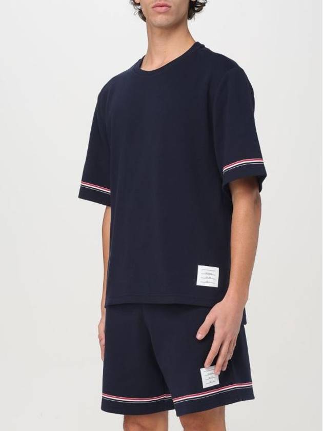 Cotton Rugby Short Sleeve T-Shirt Navy - THOM BROWNE - BALAAN 5