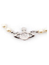 Mini Bas Relief Pearl Necklace Platinum Cream Pearl Crystal - VIVIENNE WESTWOOD - BALAAN 4