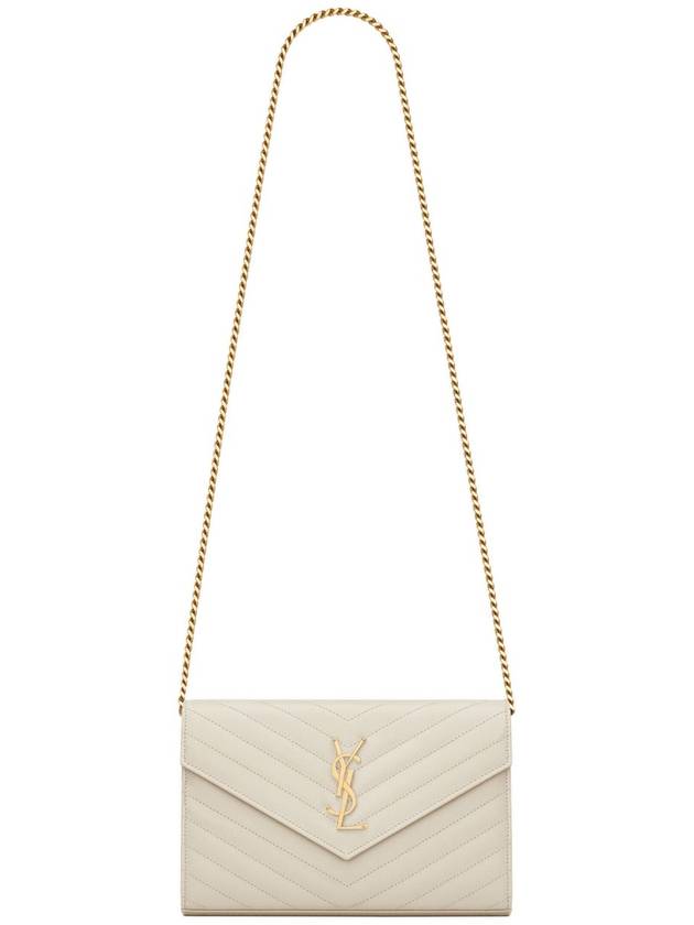 Monogram Matelasse Chain Shoulder Bag White - SAINT LAURENT - BALAAN 2