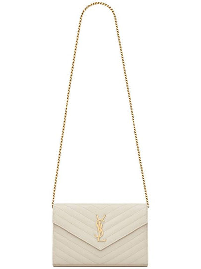 Monogram Matelasse Chain Shoulder Bag White - SAINT LAURENT - BALAAN 2