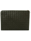 Intrecciato Calfskin Clutch Bag Green - BOTTEGA VENETA - BALAAN 3