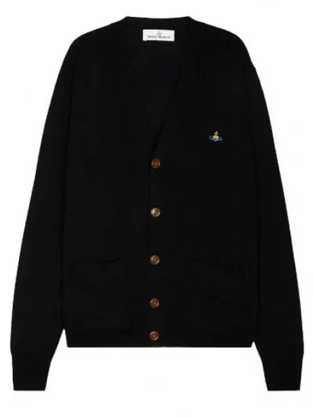 Embroidery Logo Fine Wool Cardigan Black - VIVIENNE WESTWOOD - BALAAN 2