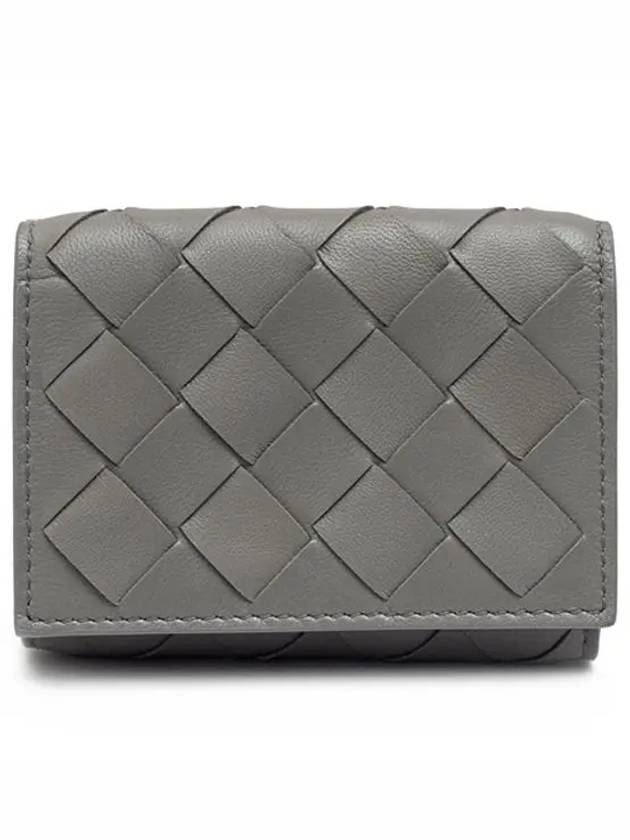 Intrecciato Continental Leather Half Wallet Grey - BOTTEGA VENETA - BALAAN 3