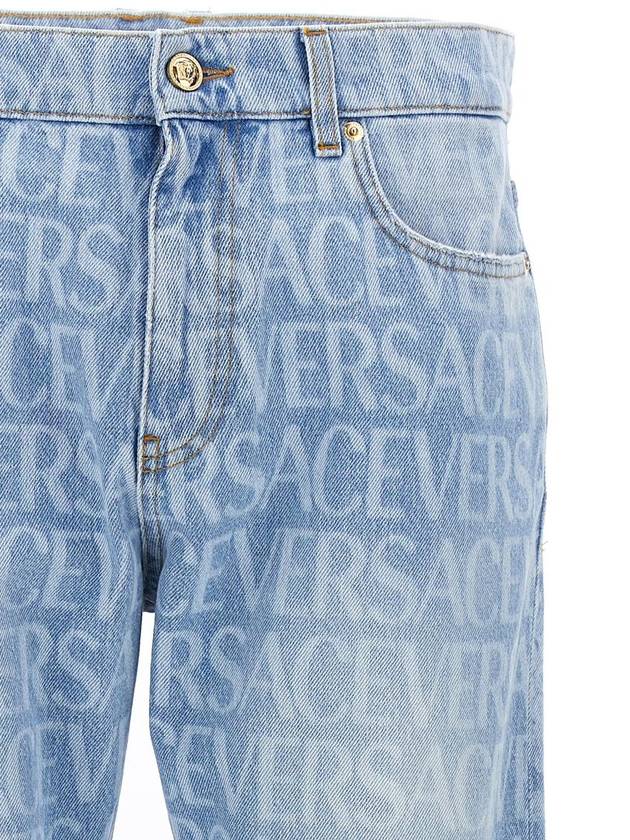 Denim Straight Pants 1007837 1A076611D380 Light Blue - VERSACE - BALAAN 4