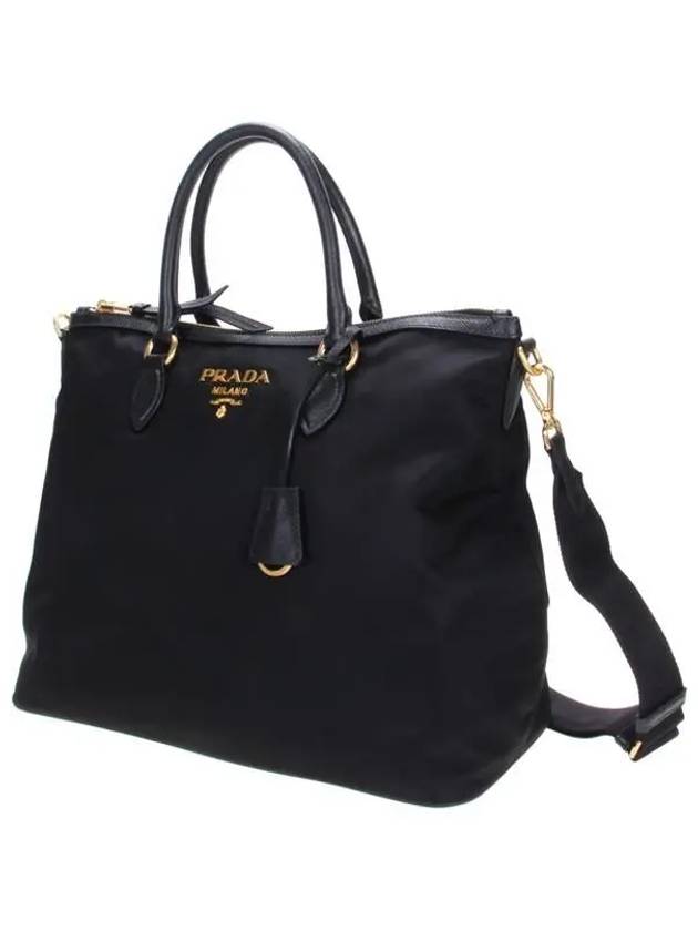 Tessuto Nylon Saffiano Tote Shoulder Bag Black - PRADA - BALAAN 3