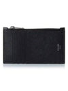 Grain Leather Compact Zipper Card Wallet Black - CELINE - BALAAN 2