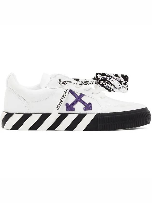 OffWhite Purple Arrow Arrow Logo Vulcanized Canvas Sneakers - OFF WHITE - BALAAN 1