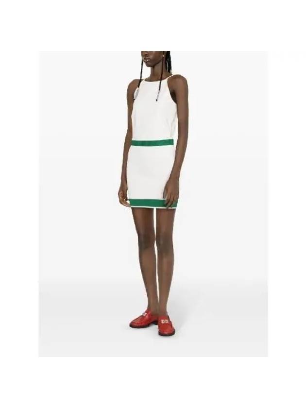 Monogram embossed rib trim skirt WPS24KW59001 - CASABLANCA - BALAAN 3