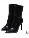 Pointed Toe Ankle Middle Boots Black - AMI - BALAAN 2