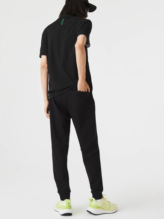 Slim Fit Cotton Blend Track Pants Black - LACOSTE - BALAAN 4