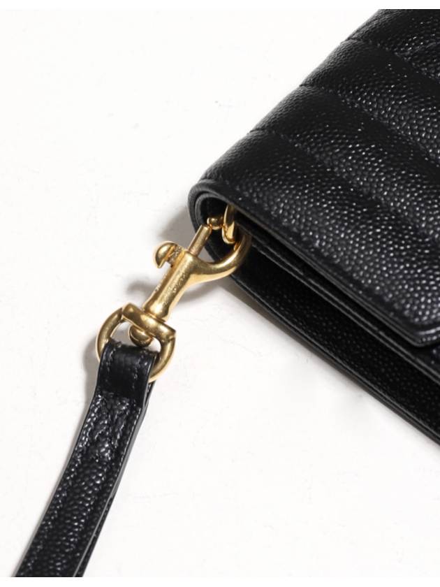 Matelasse Gold Logo Strap Clutch Bag Black - SAINT LAURENT - BALAAN 5