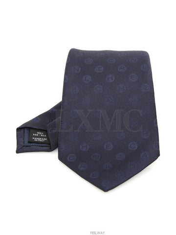 Men s Tie CC Logo Silk Blue Quilted Gift - CHANEL - BALAAN 1