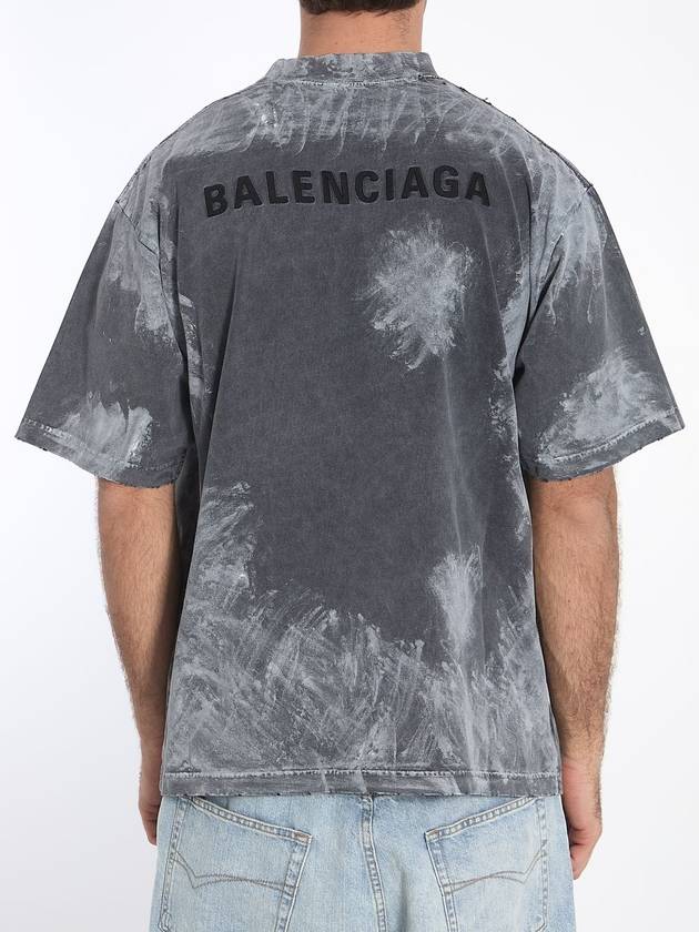 Men's Back Medium Fit Short Sleeve T-Shirt Grey - BALENCIAGA - BALAAN 5