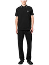 Logo Patch Short Sleeve Polo Shirt Black - STONE ISLAND - BALAAN 3