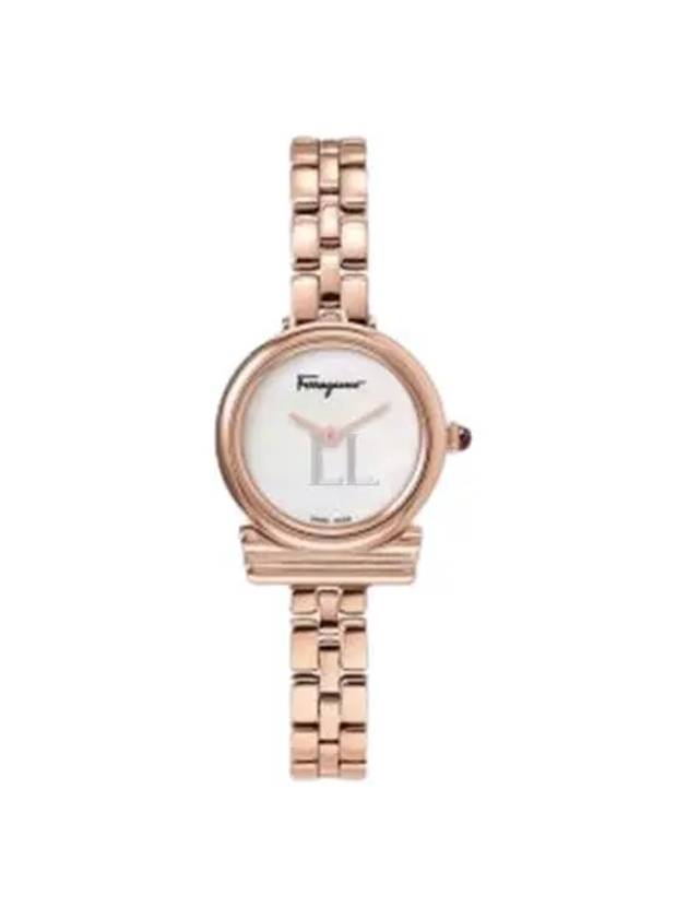 Women Gancini Metal Watch Rose Gold White - SALVATORE FERRAGAMO - BALAAN 2