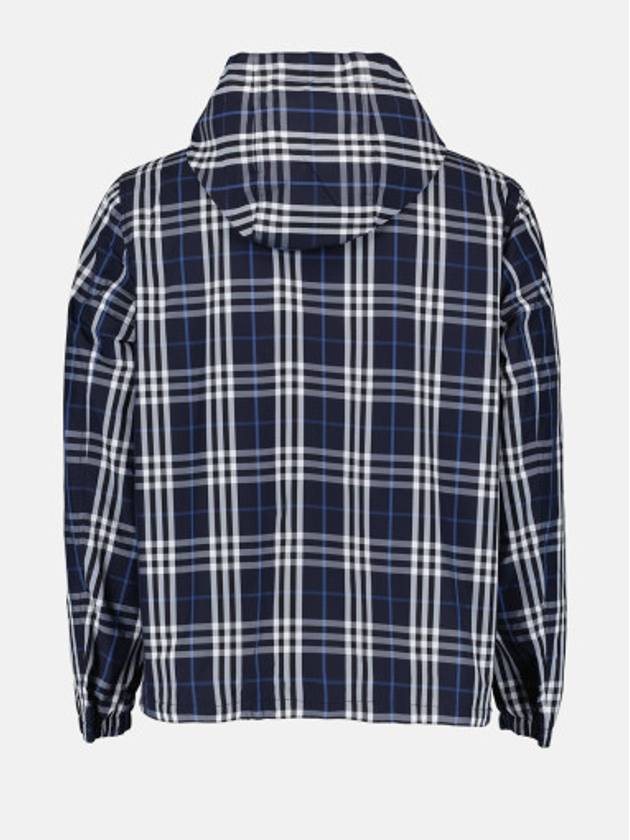 Check Polyamide Hooded Jacket Navy - BURBERRY - BALAAN 3