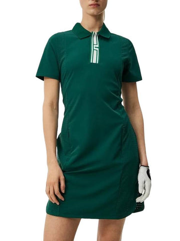 Women's Dennis Golf Mini Dress Rain Forest - J.LINDEBERG - BALAAN 1