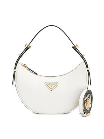 Arque Leather Shoulder Bag White - PRADA - BALAAN 1