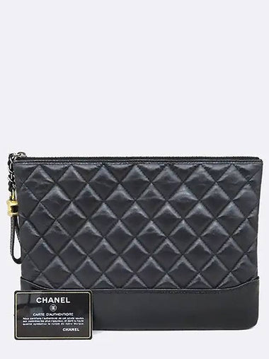 A84287 Black Vintage Leather Quilted Gabriel New Medium Clutch Bag - CHANEL - BALAAN 1